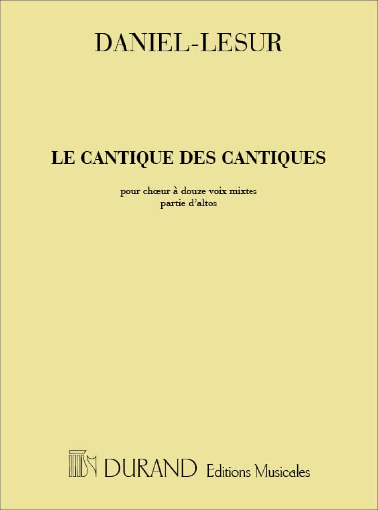 Le Cantique Des Cantiques Alto